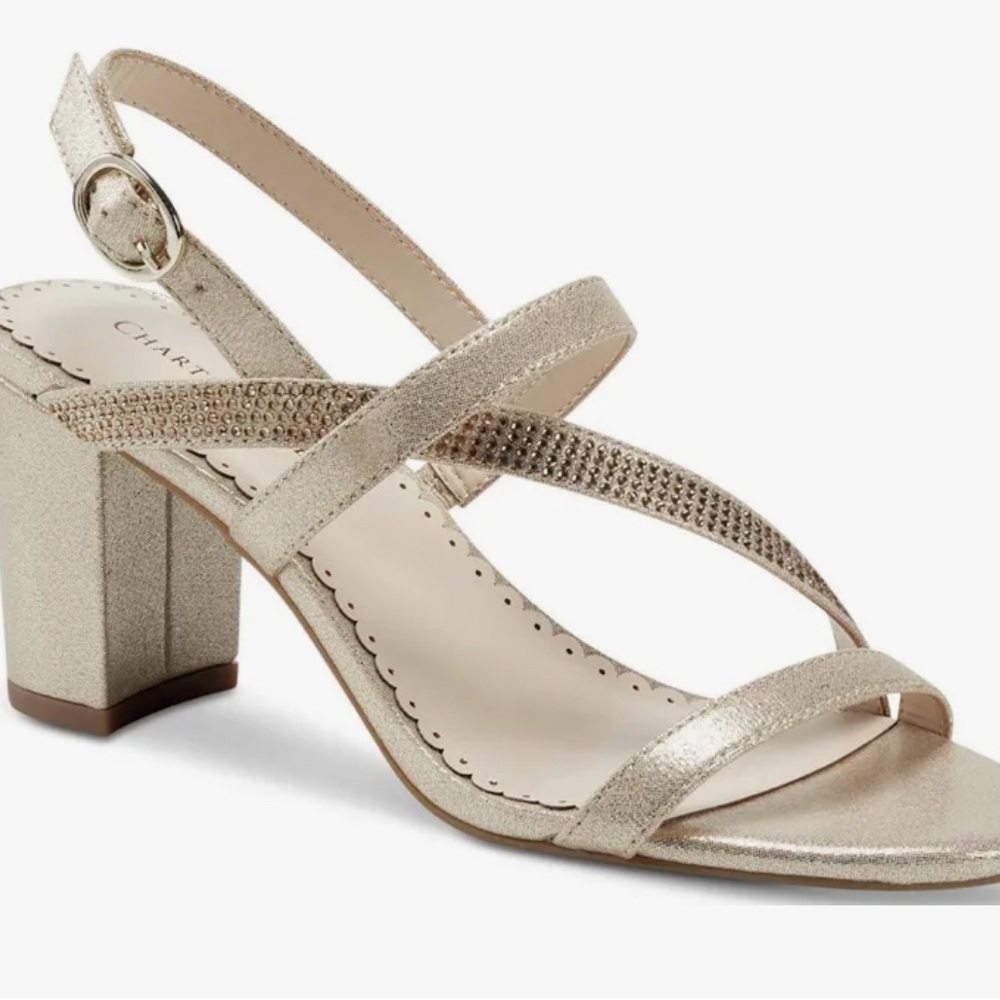 Charter Club by Macys. Gold metallic sparkly sandals